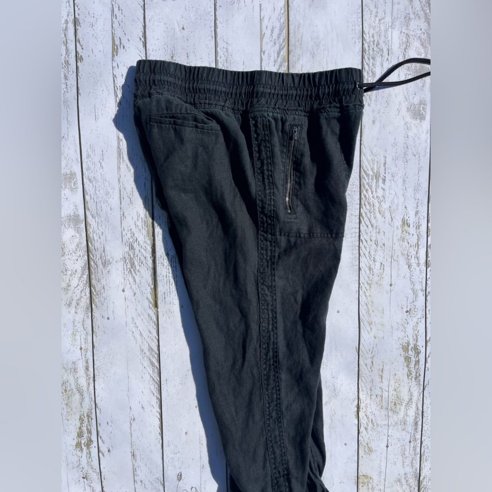 Athleta Black Jogger Pants 6 petite LINEN - Picture 2 of 9